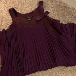 Signature by Robbie Bee Purple Pleated Midi Dress